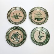 4 Vietri plates decorated by Fabbrica Ceramica Avallone, 1930s
