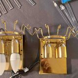 Three Venini Sconces, beveled smoked glass, Italy, 1970