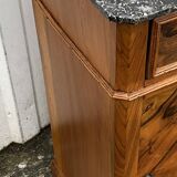 Louis Philippe style bedside table in burr walnut, late 19th century