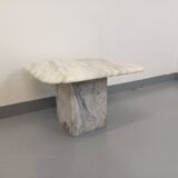 Vintage white marble coffee table from the 70s