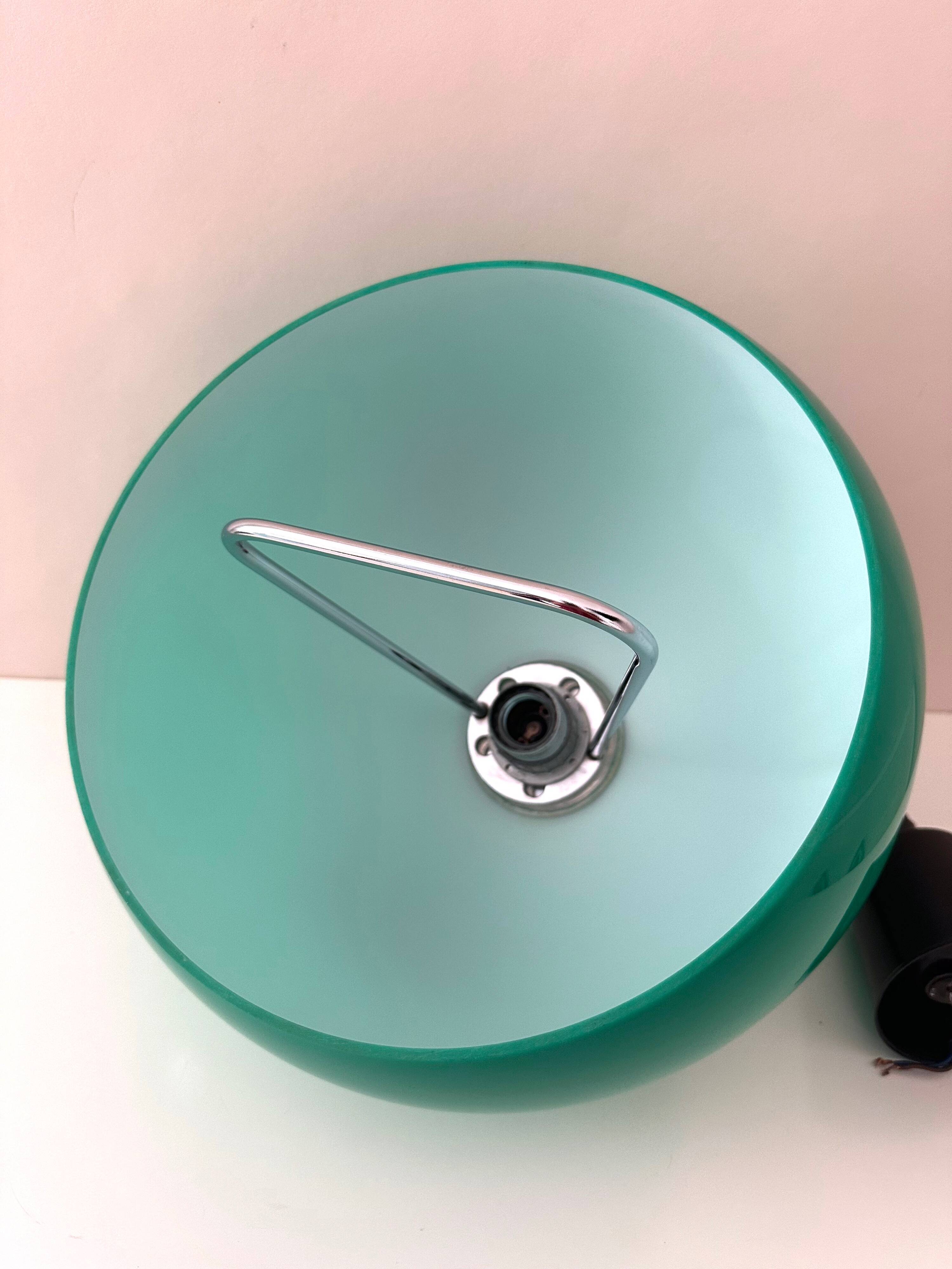 70's hanging lamp green, vintage lamp, pop art