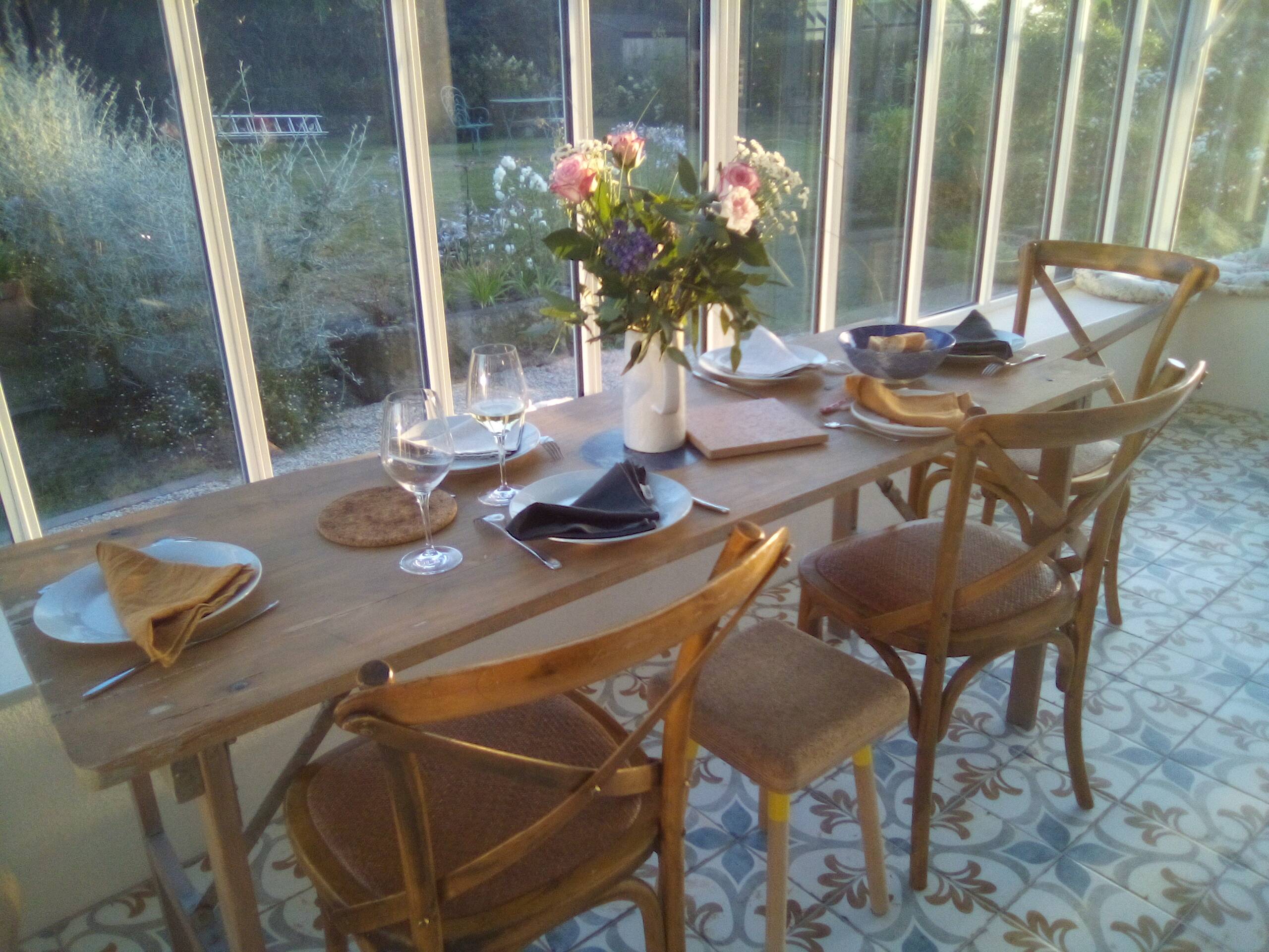 brasserie table - folding wooden guinguette