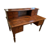 Important stepped office in solid blond oak nineteenth Napoleon III