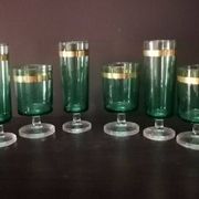 Set of Vintage Art Deco style Luminarc glasses.
