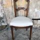Chair style louis xvi carved wood & vintage white fabric