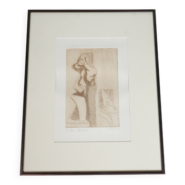 Lithographie imprimée, Marie-Madeleine, signée par Muffini, 1994