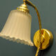 Danish wall lamp, brass and glass