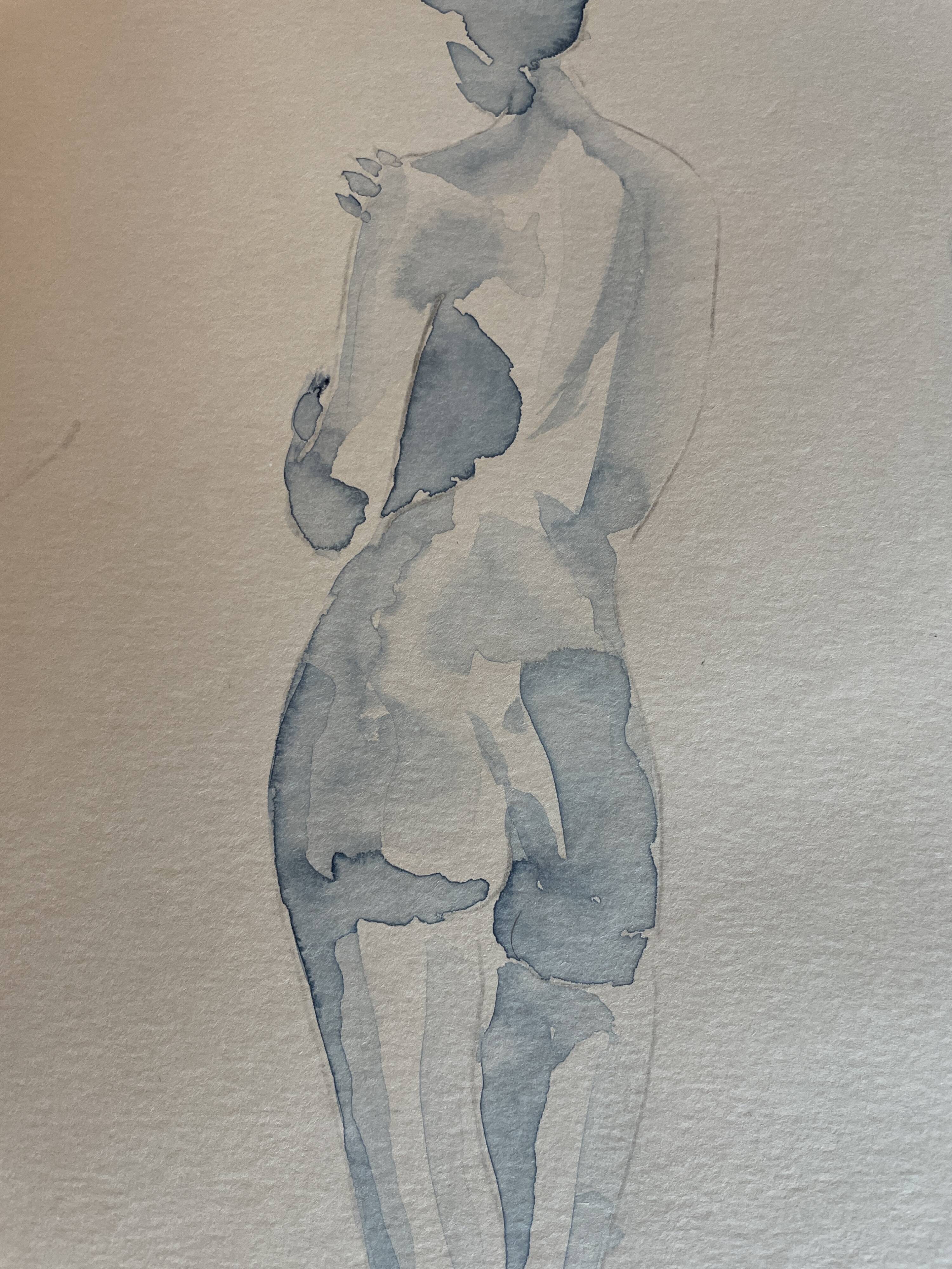 Tableau signé aquarelle « étude de dos féminins »