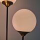 Mid Century Modern floor lamp in brass, marble, and opaline glass attributed to Stilnovo.