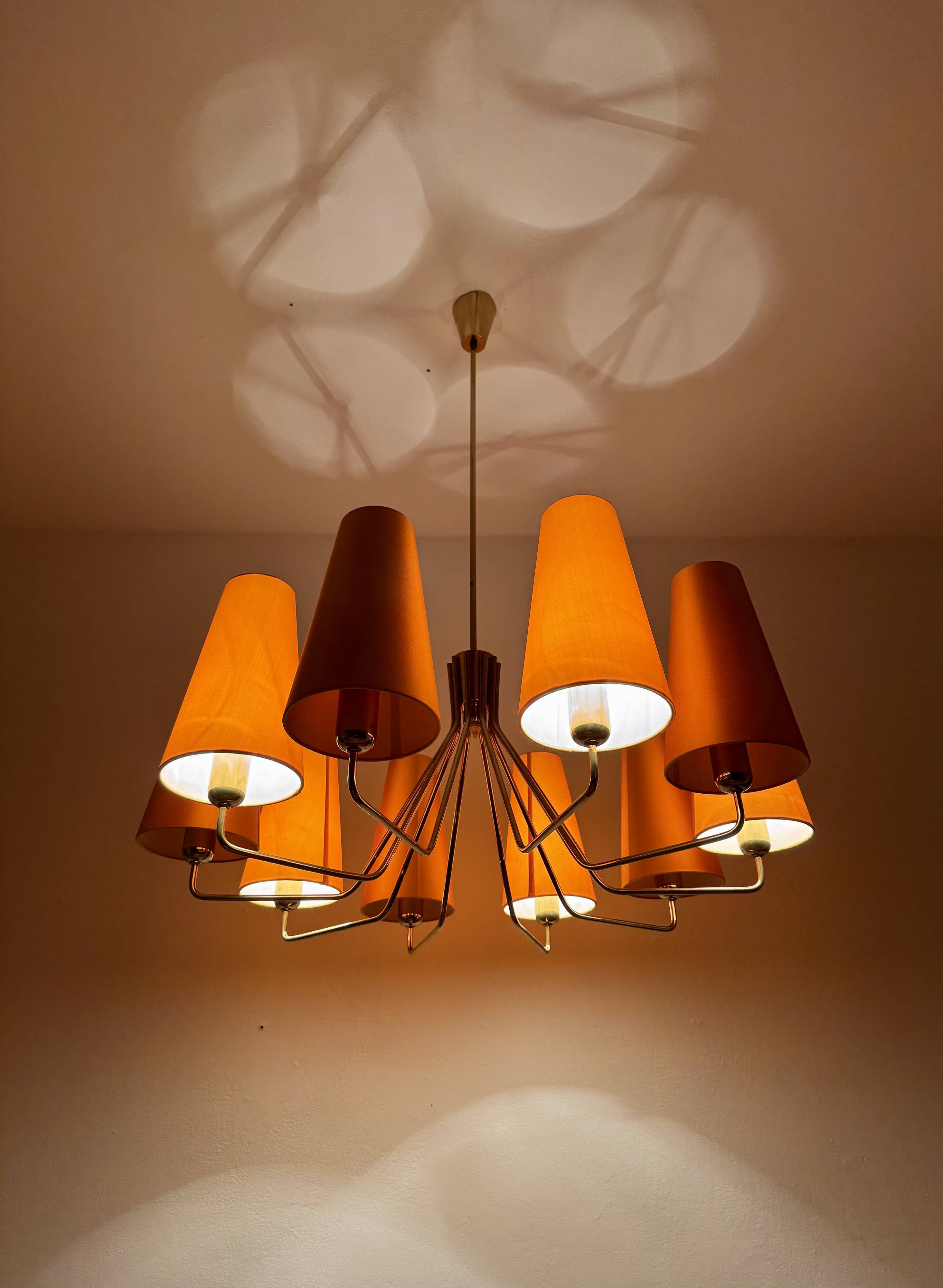 Large Brass Chandelier by Rupert Nikoll