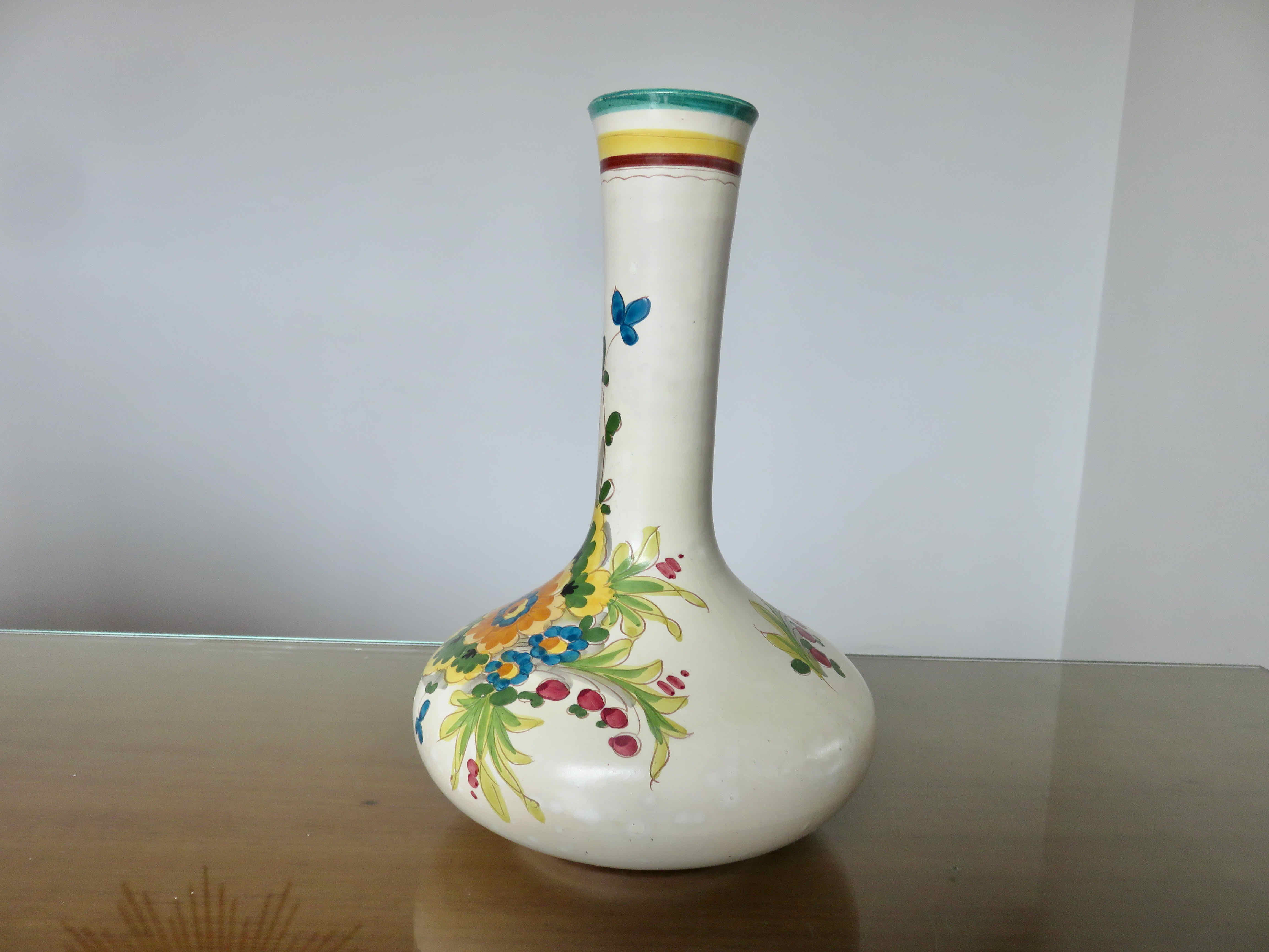 Italy vase in ceramic floral motif 60s