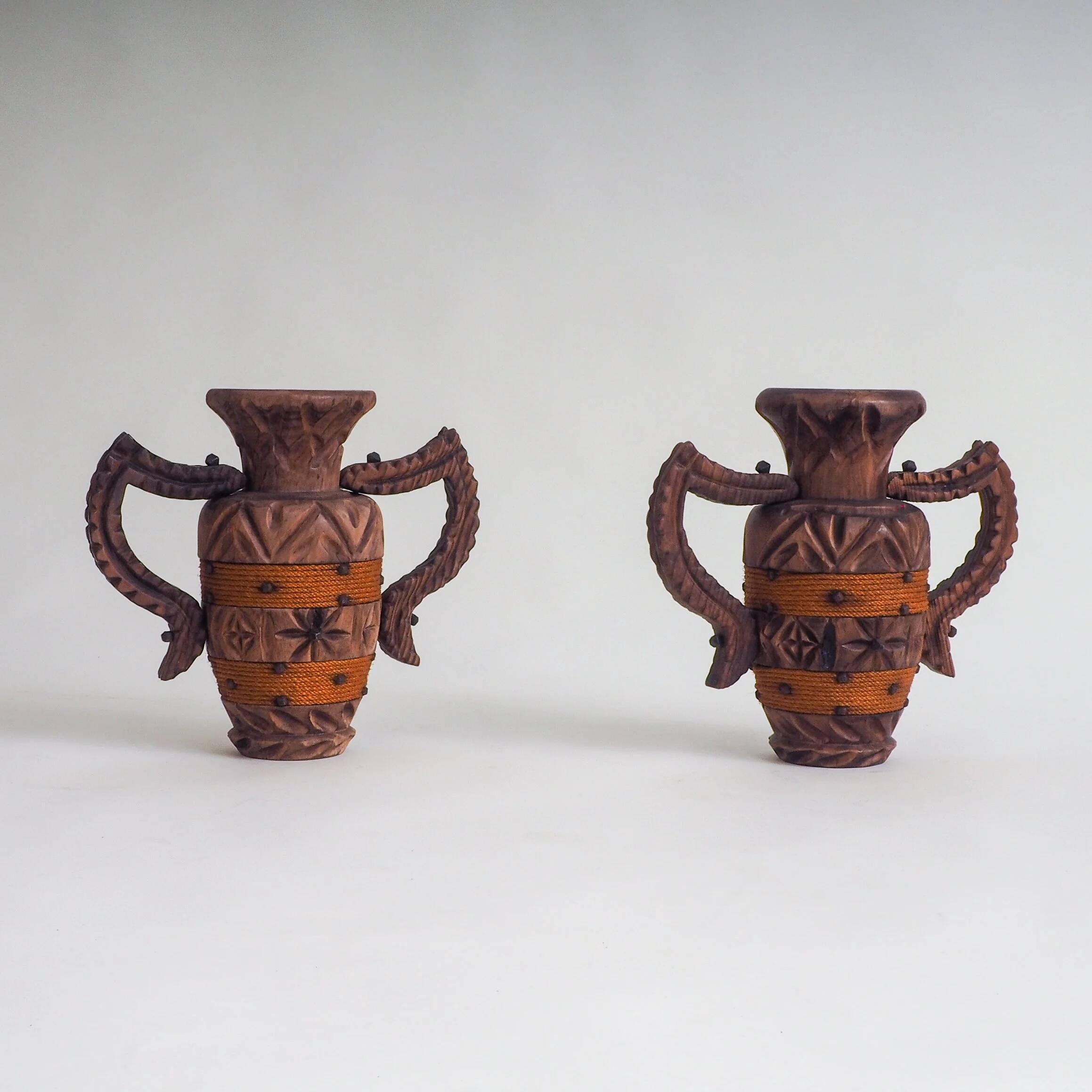Set of 2 Spanish Brutalist vases