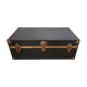 Travel trunk original lacquered wood and metal
