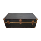 Malle de voyage bois laqué d'origine et métal