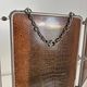 Vintage 1930s triptych barber mirror crocodile crystal - 30x69 cm