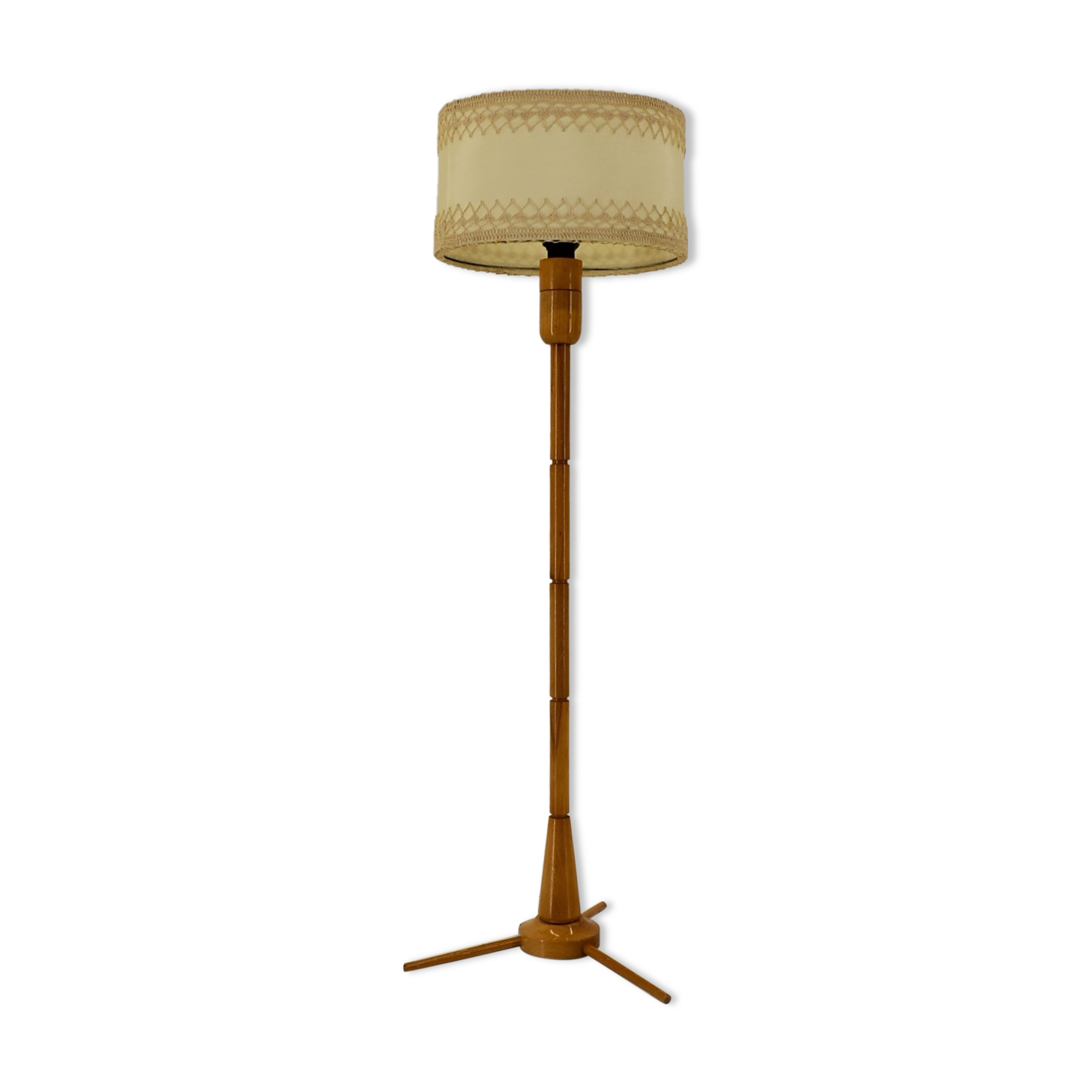 Mid-Century Wooden Floor Lamp by Uluv, 1950s / Czechoslovakia
