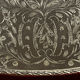 Large silver metal tray