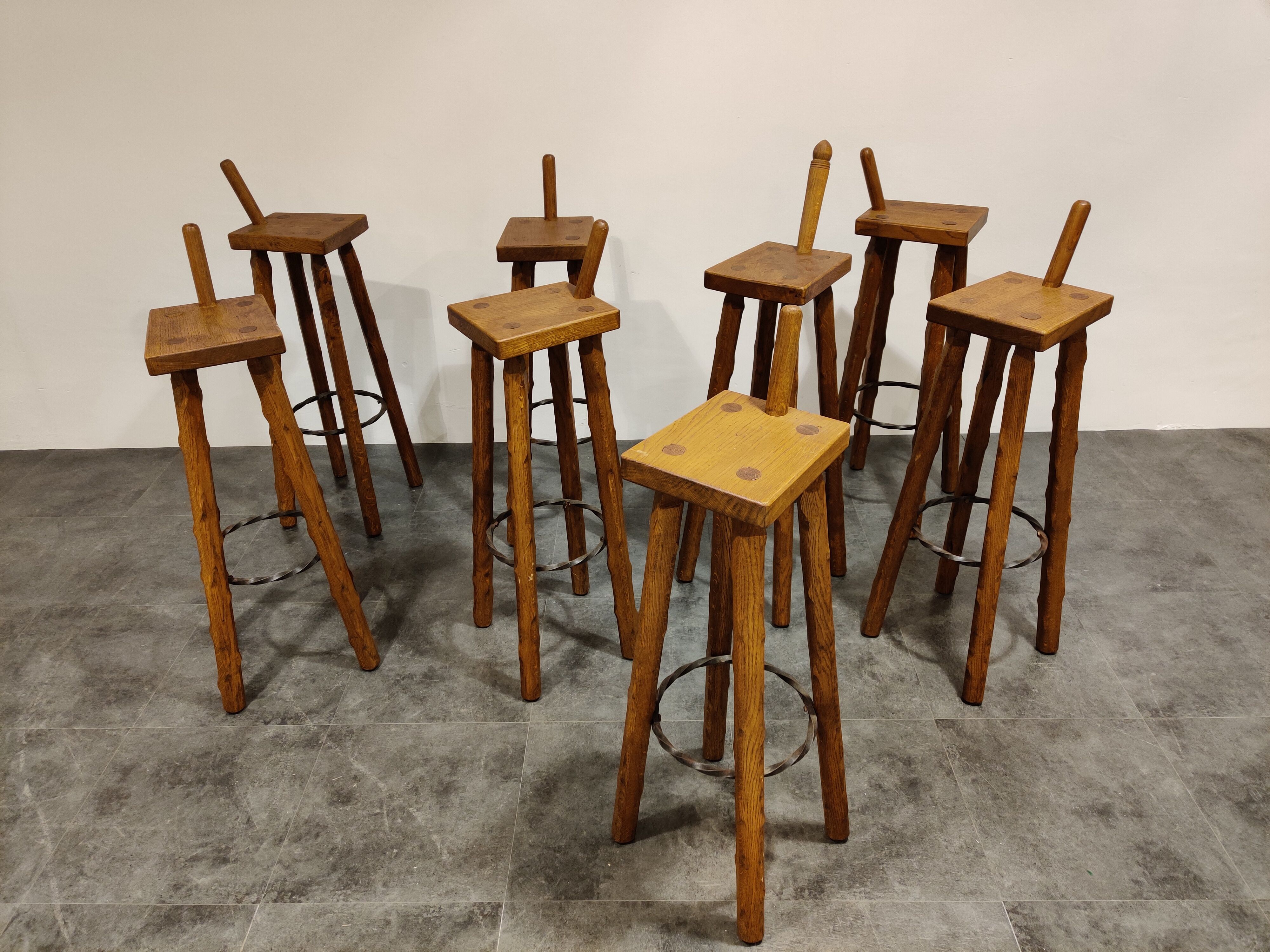Mid century brutalist bar stools, 1950