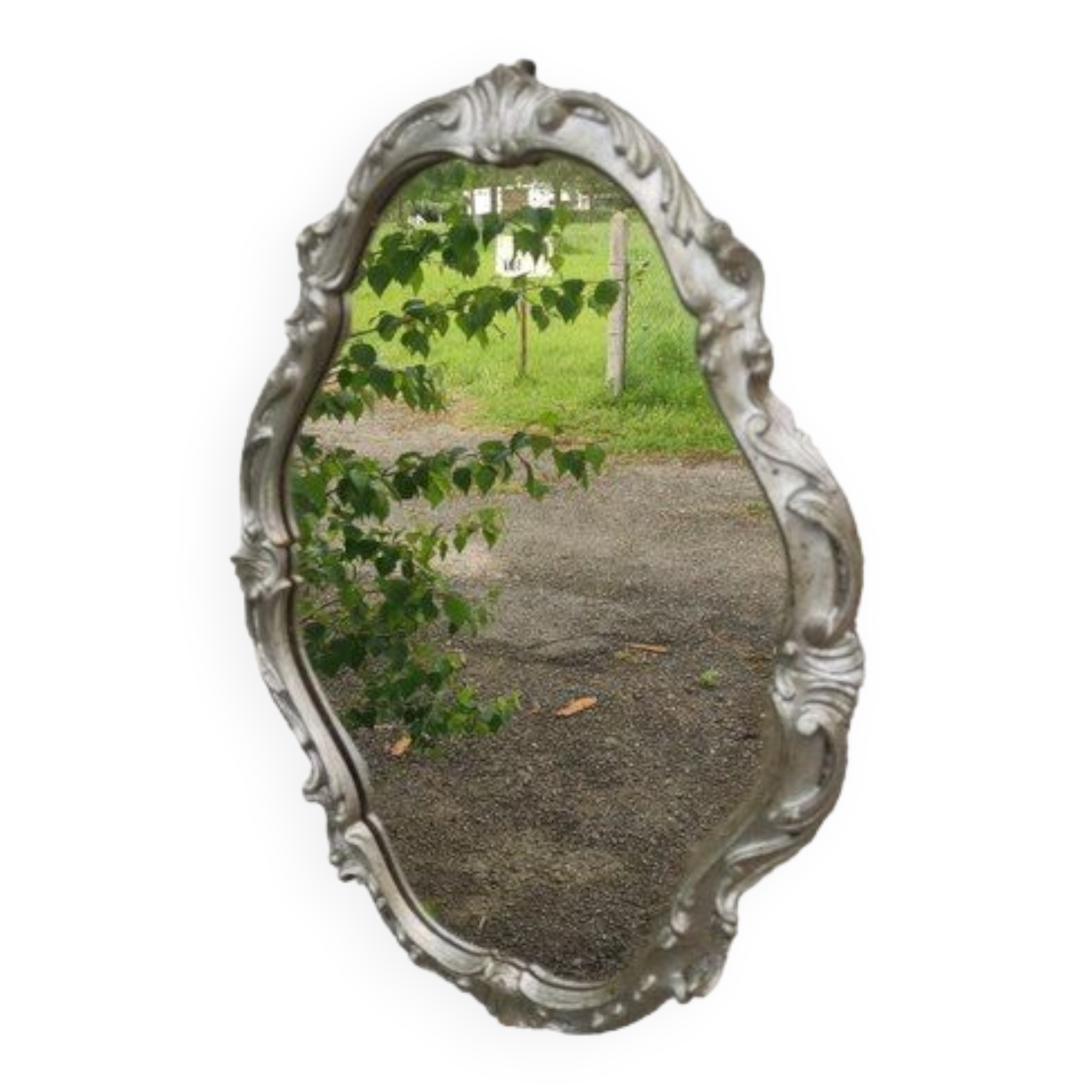 Silver art deco mirror