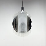 Mid-century Chrome & Murano Glass Chandelier, Italy