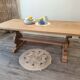 Monastery table with extension solid oak wood