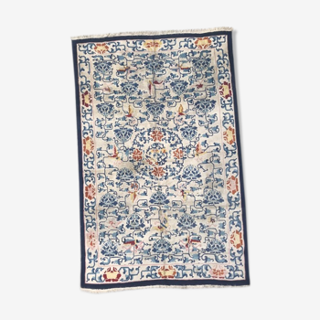 Tapis ancien art déco chinois fait main 236x368 cm