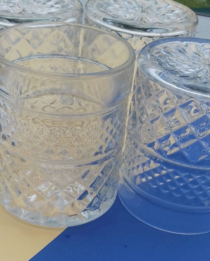 4 vintage whisky glasses