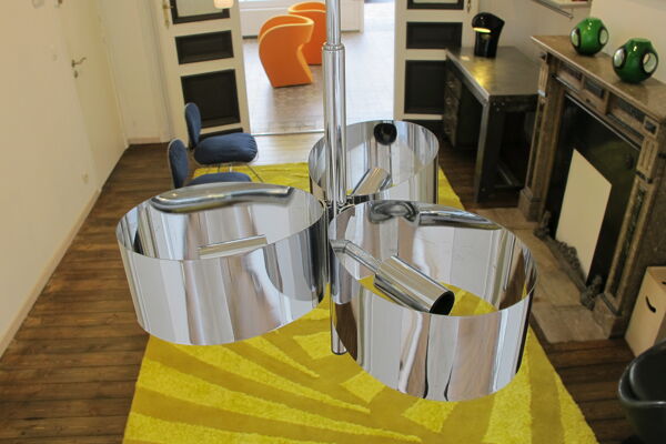 Lustre Trefle en Inox - 1970