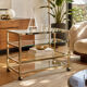 Title: Hollywood Regency chrome & glass side table – 1970s