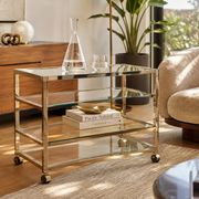 Titre  Desserte Hollywood Regency chrome & verre – années 70