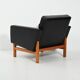 Swedish AB Futura teak and faux leather armchair