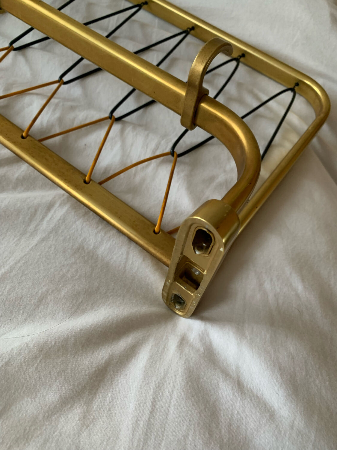 Vintage wall coat rack in gilded metal