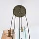 Five Light Colored Glass Brass Chandelier Pendant