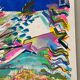 Tableau collage "Voyage en Mer" - 32x30.5 cm