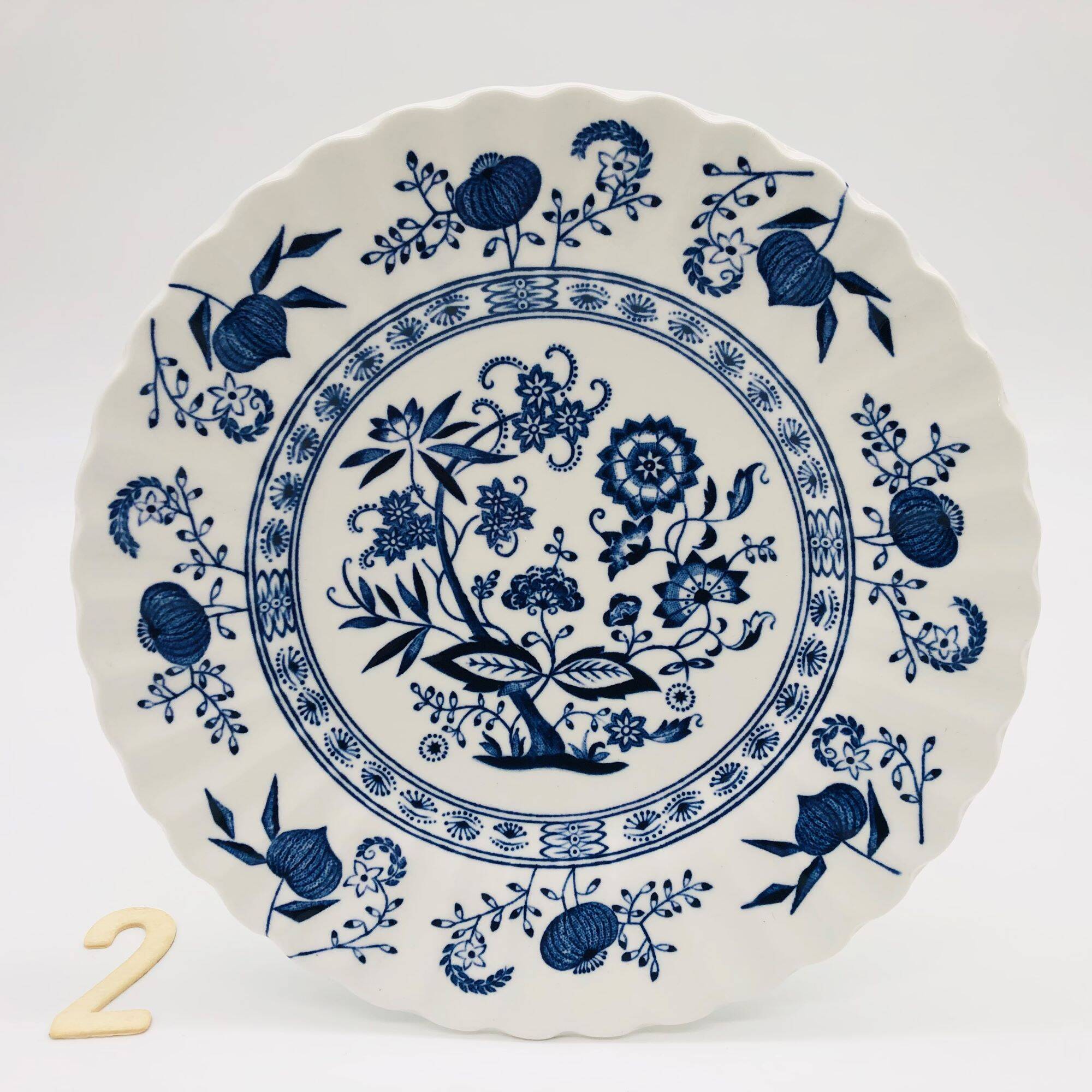 6 Dessert Plates, J & G Meakin Classic White Blue Nordic.