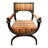 Curule upholstered fabric chair / Dagobert