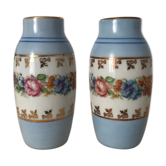 Paire de vases anciens - Porcelaine de Limoges Ribes
