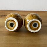Salt and pepper in saffron yellow ceramic