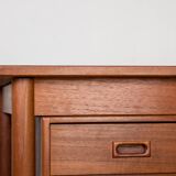 Swedish extendable teak desk, sliding unit and folding extension 1960.