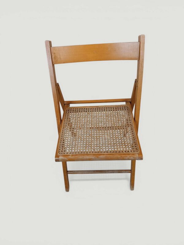 Chaise pliante vintage en cannage