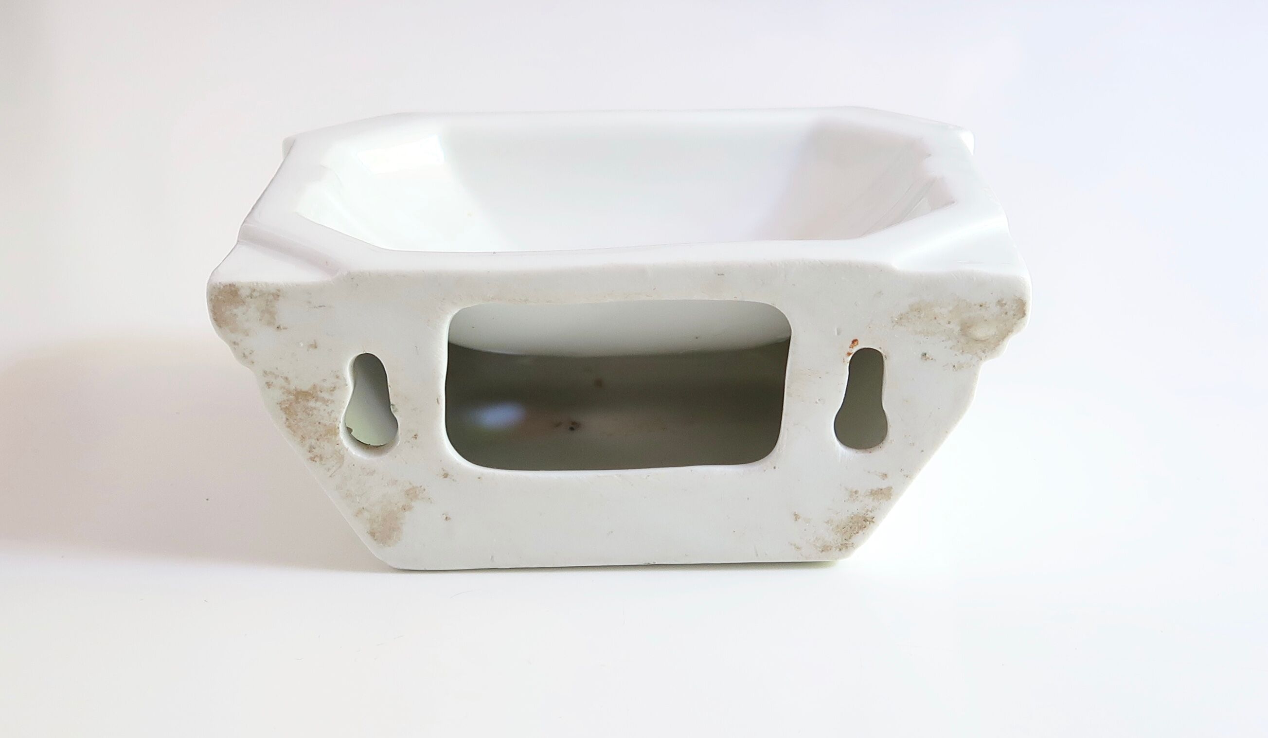 Art Deco porcelain wall soap holder