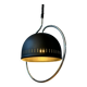 Suspension Space Age Dijkstra with a chrome structure and black metal lampshade.