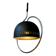 Suspension Space Age Dijkstra with a chrome structure and black metal lampshade.
