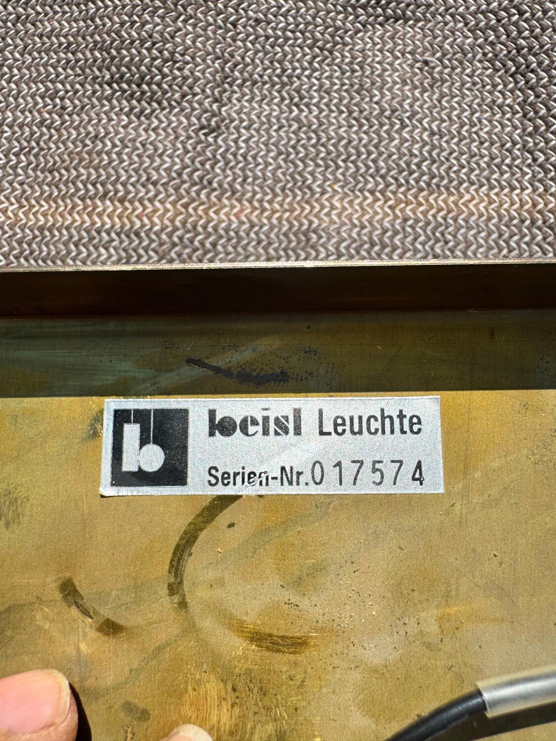 60s minimalist brass wall lamp by Beisl Leuchte, Germany