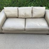 Roche Bobois 3-seater sofa in beige leather