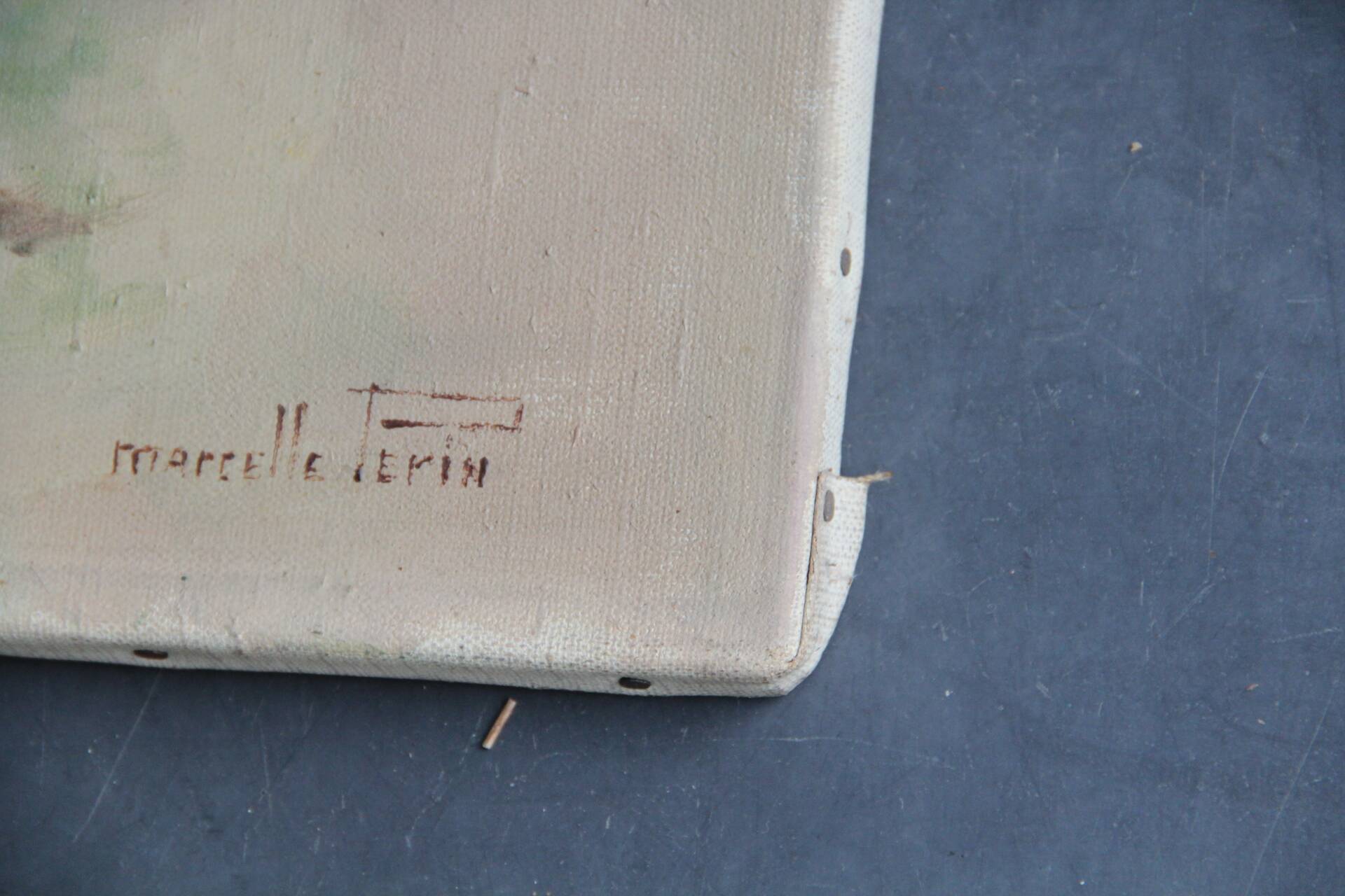 Small oil on canvas "A dune" 40 x 50