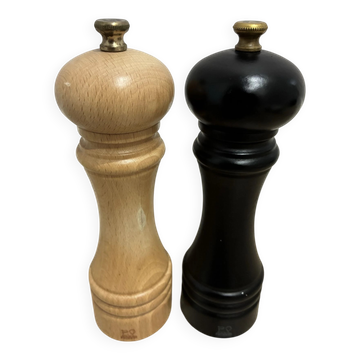 Peugeot Paris wooden salt and pepper mills, natural and black