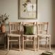 Set of 3 vintage bistro chairs in raw wood (Beech) - Luterma / Ba style