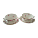 Tea Cups + Saucers Porcelain Pillivuyt White Small Pink Flowers
