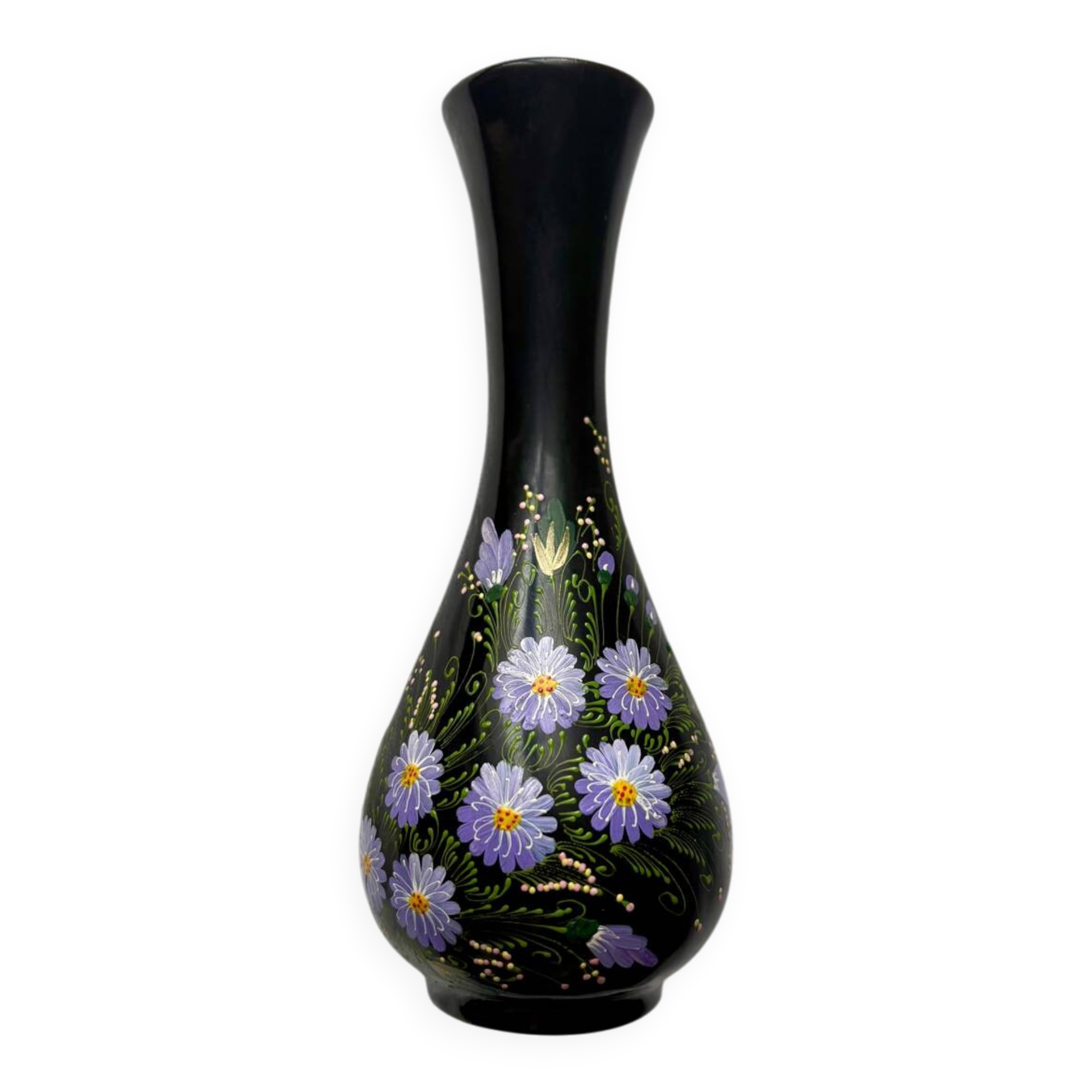 Petit vase bois verni artisanat russe vintage